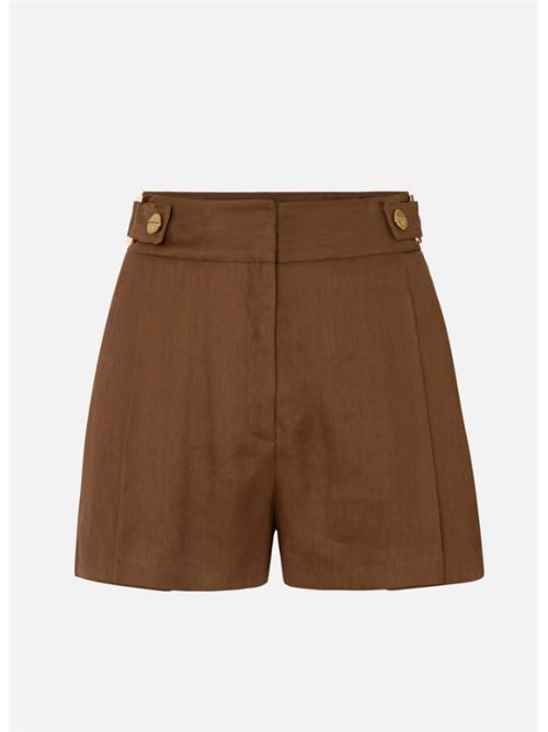 LINEN-BLEND SHORTS ELISABETTA FRANCHI | SH01162E2600 CUOIO